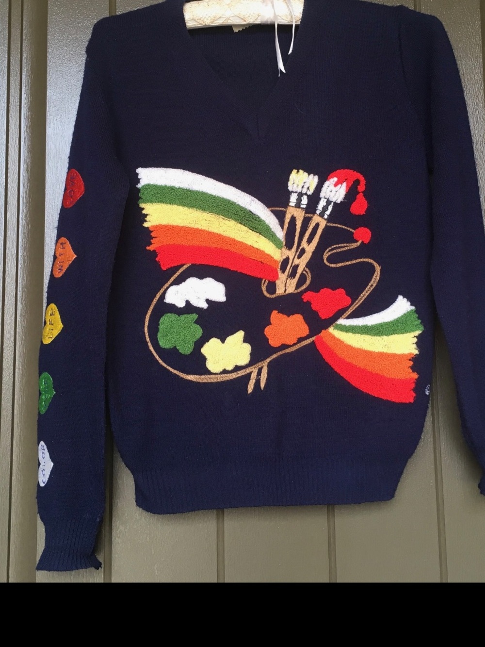 Vintage Shirlee acrylic sweater xs- s - Picture 8 of 9